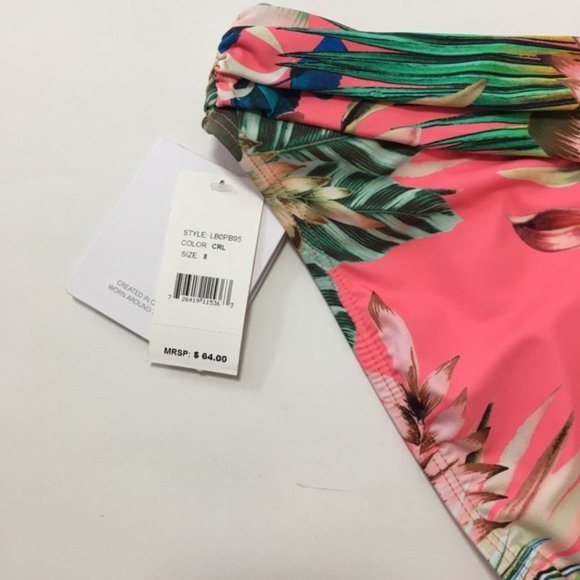 La Blanca Tropical Hawaiian Coral Bottoms Bikini - Picture 4 of 5